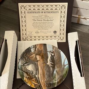 Edwin M Knowles China Co.Woodpecker Nature Scene Plate